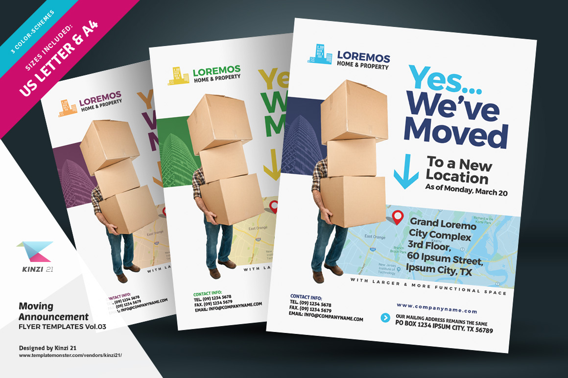 Moving Announcement Flyer - Corporate Identity Template