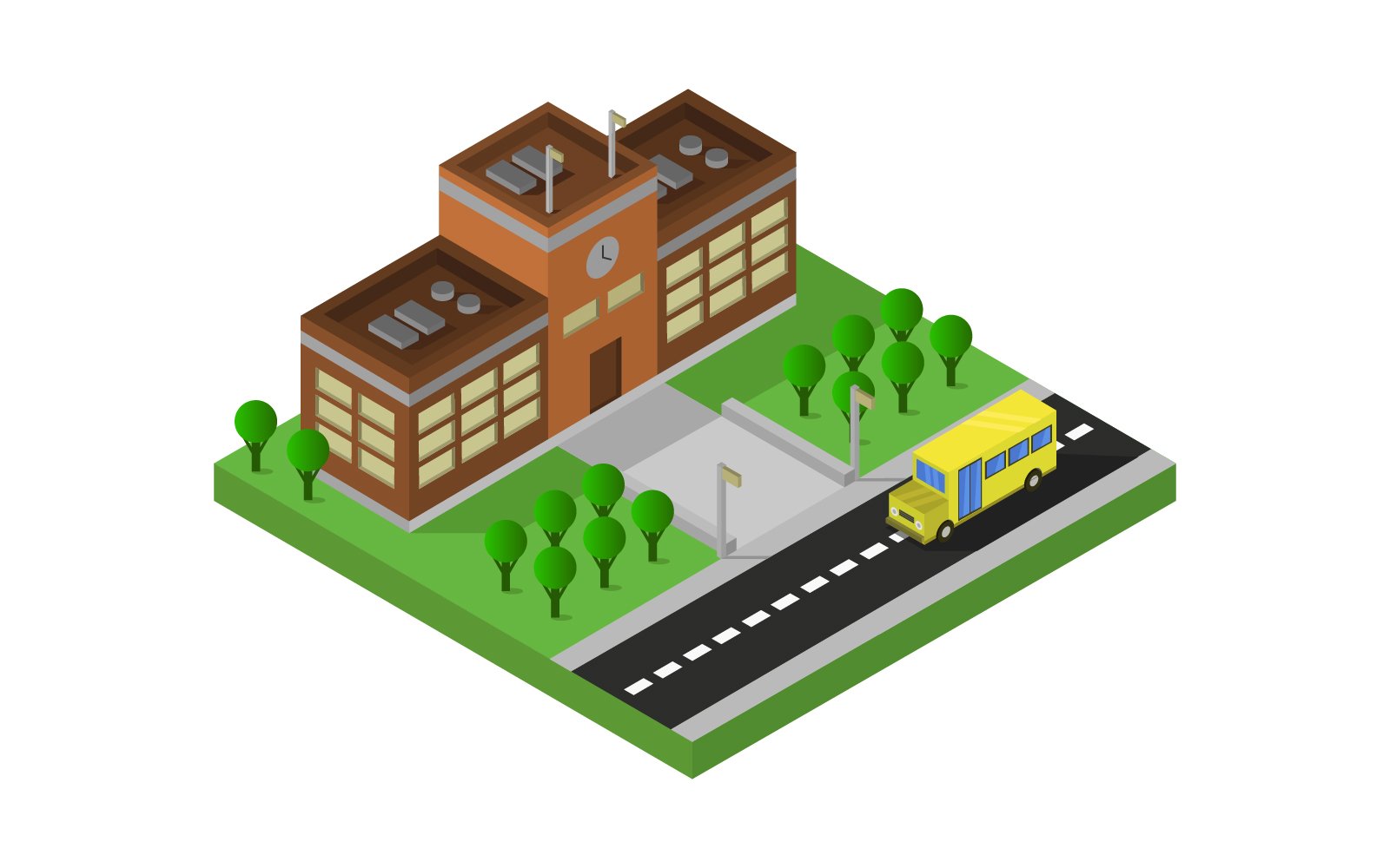 Isometric School - Vector Image