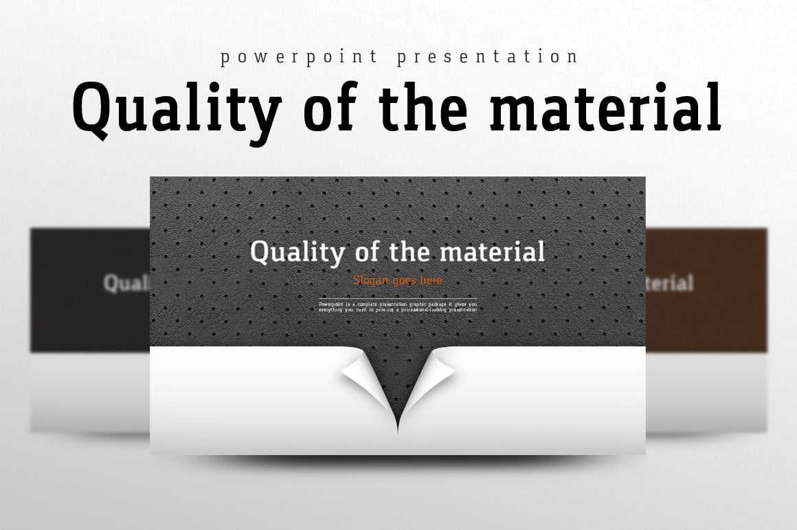 Quality of the Material PowerPoint template