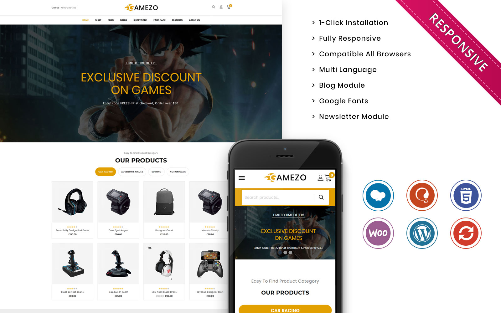 Gamein - Gaming Store WooCommerce Theme