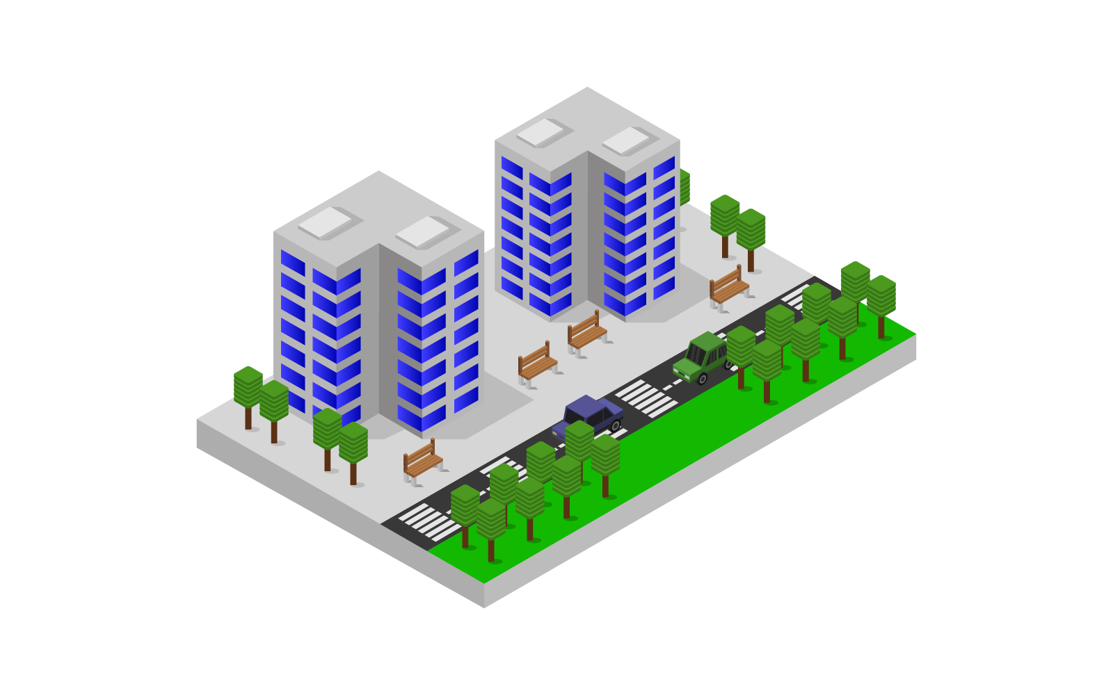 Isometric City - Vector Image