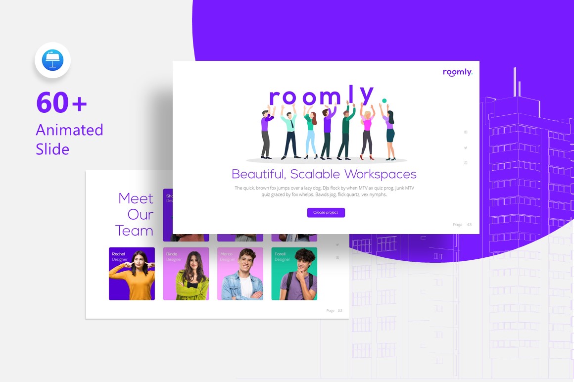 Roomly Co-working Space Presentation - Keynote template