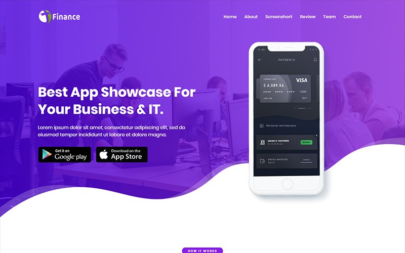 Finance - App HTML Landing Page Template