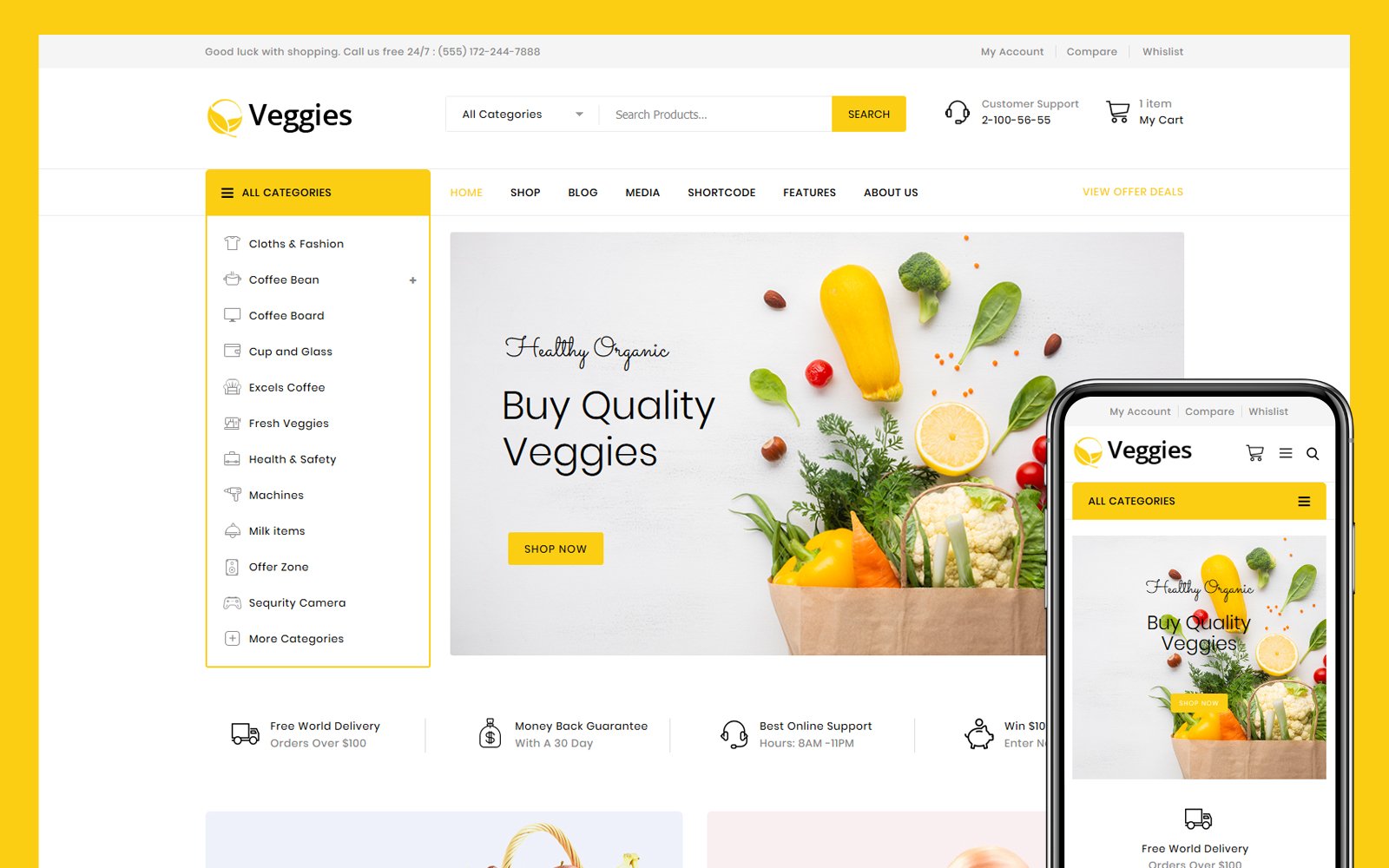 Veggies - Grocery and Fruits and Vegitables Elementor WooCommerce Theme