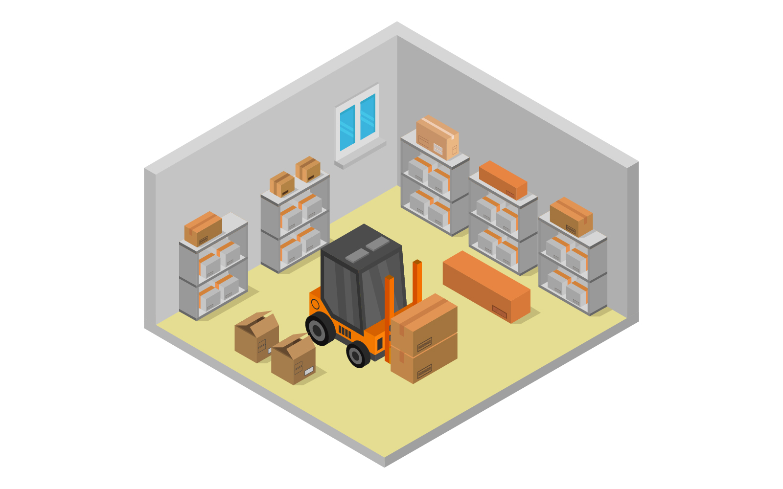 Isometric warehouse - Vector Image