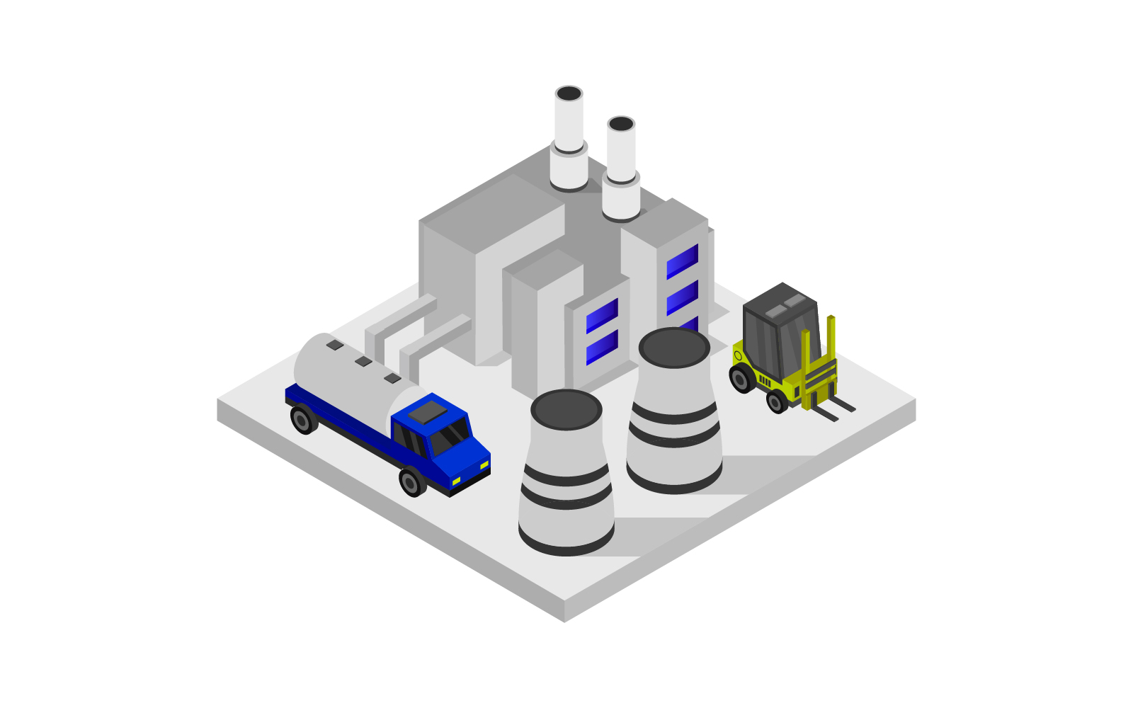 Isometric industry on white background - Vector Image