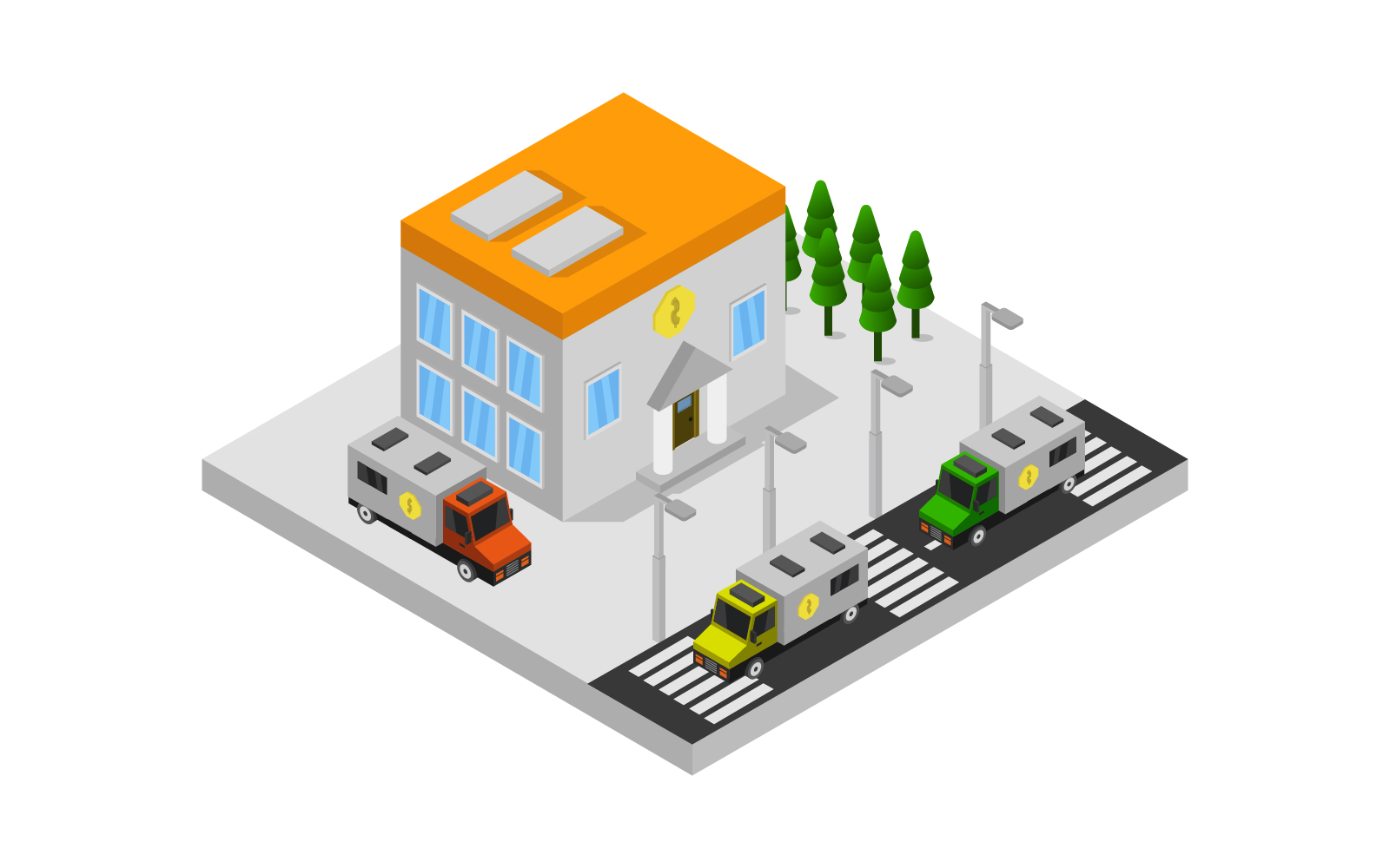 Isometric bank - Vector Image