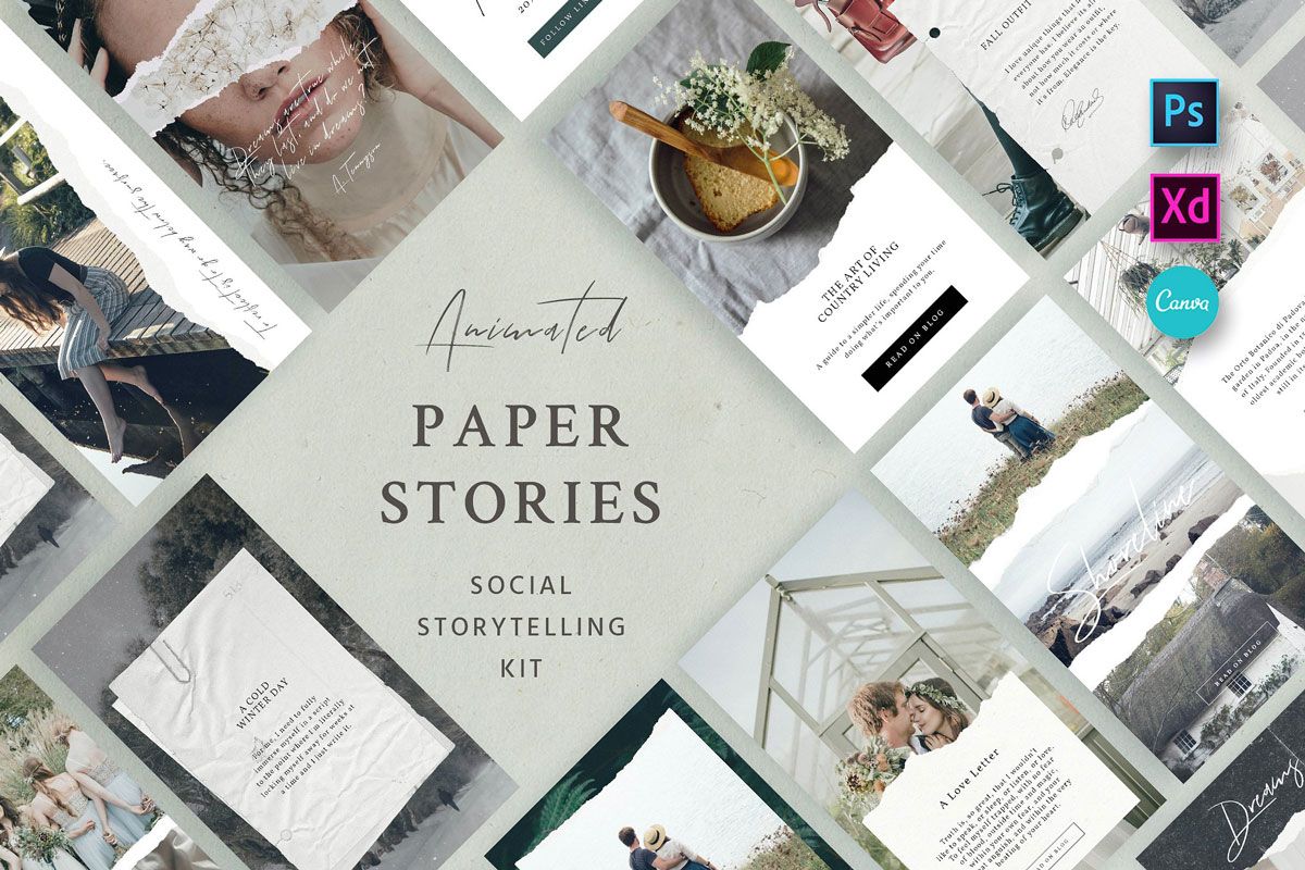 Paper Animated Stories - Kit Social Media Template