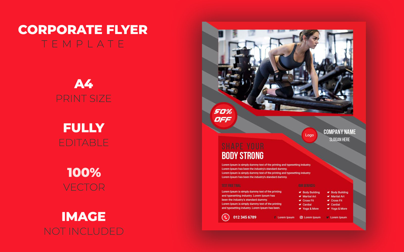 Creative Gym Flyer Design - Corporate Identity Template