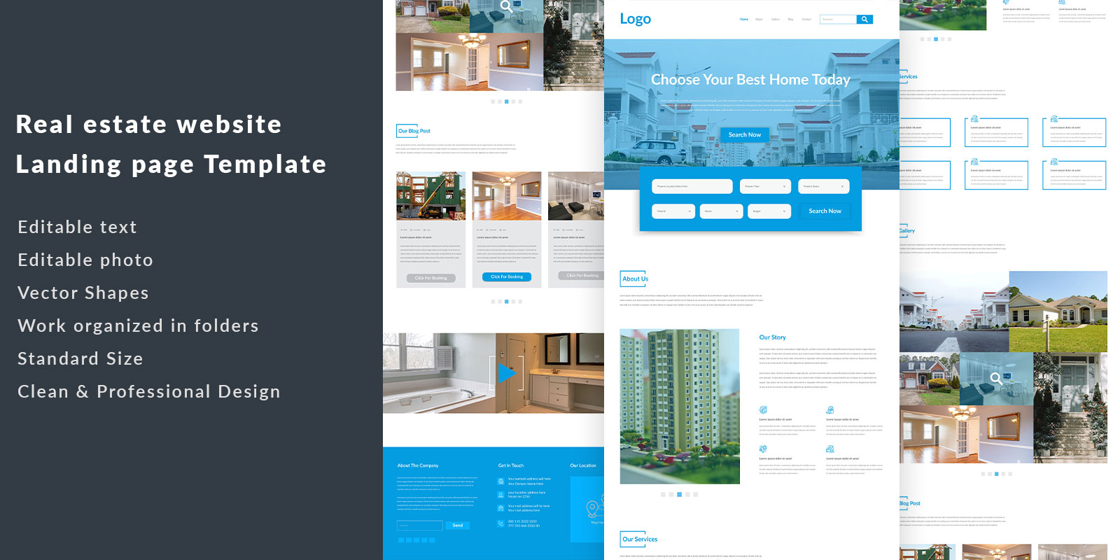 Real estate website Landing page Design - Corporate Identity Template