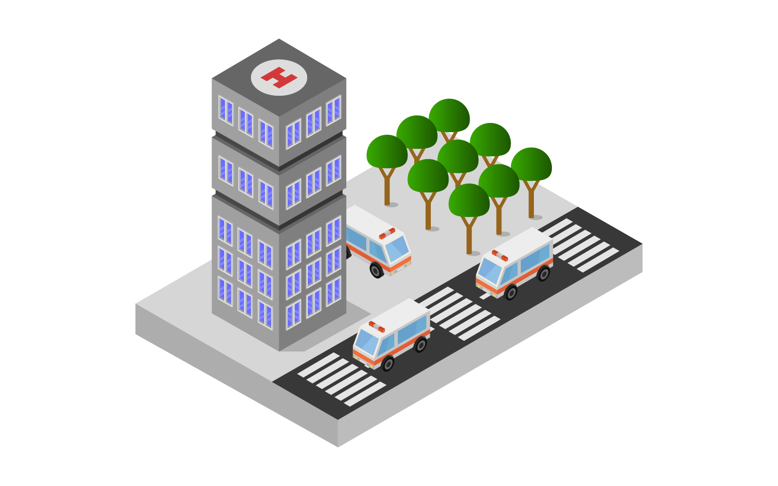 Isometric hospital - Vector Image