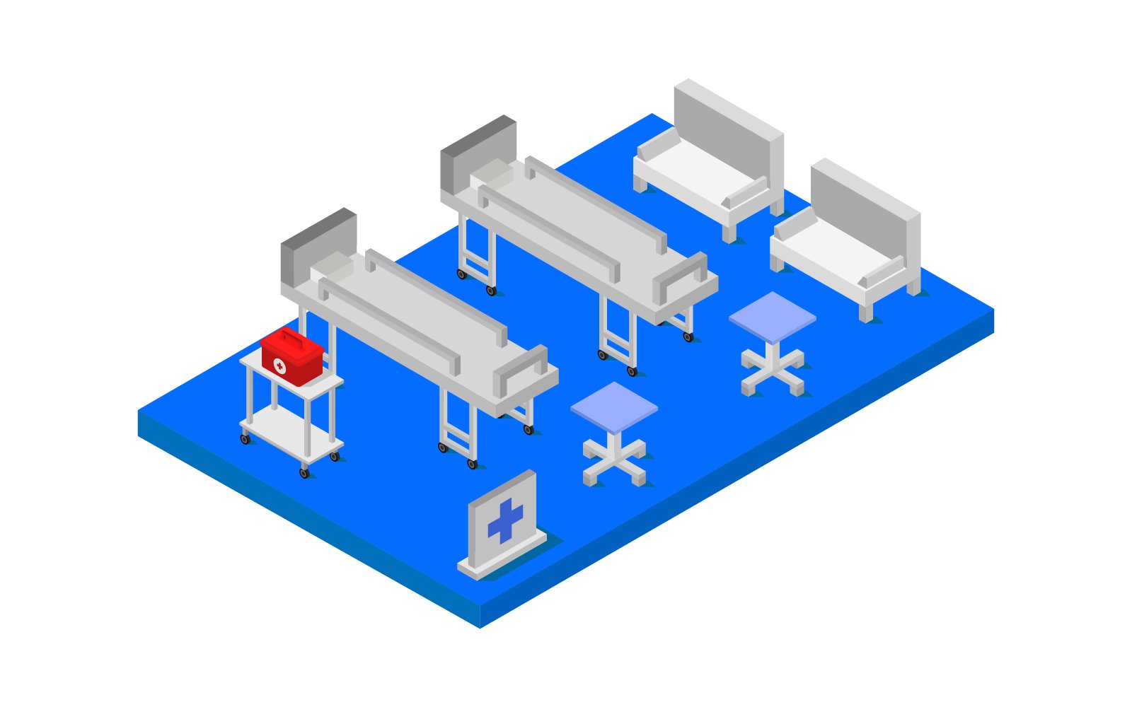 Isometric hospital room - Vector Image