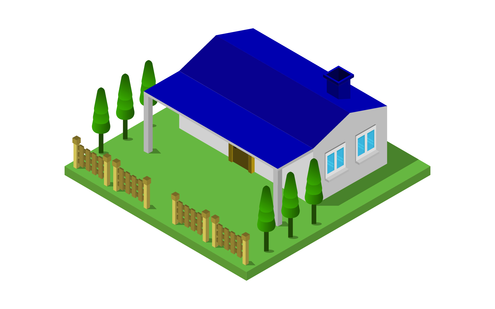 Isometric house - Vector Image