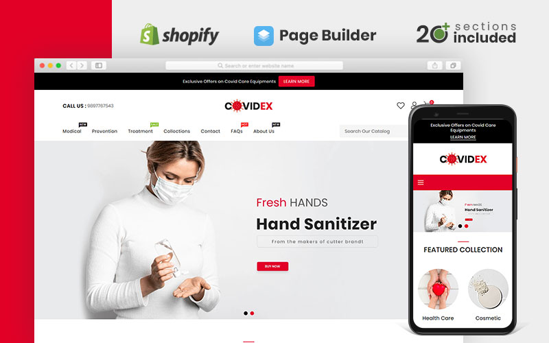 Covidex Health + Medicine Online Store Shopify Theme