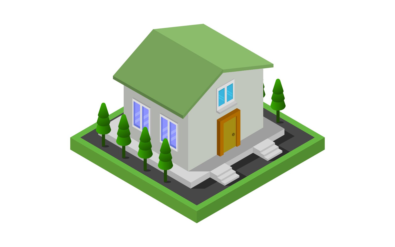 Isometric House su Sfondo Bianco - Vector Image