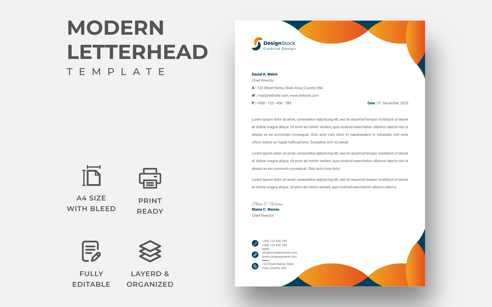 Modern Letterhead - Corporate Identity Template