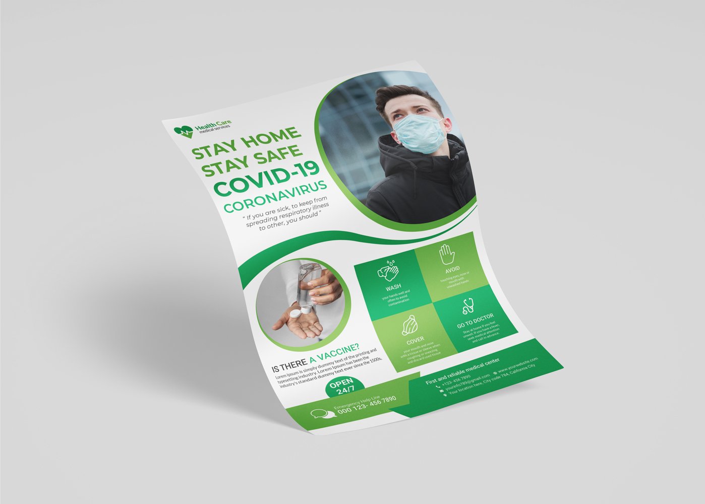 Medical Flyer, COVID-19 Flyer - Corporate Identity Template