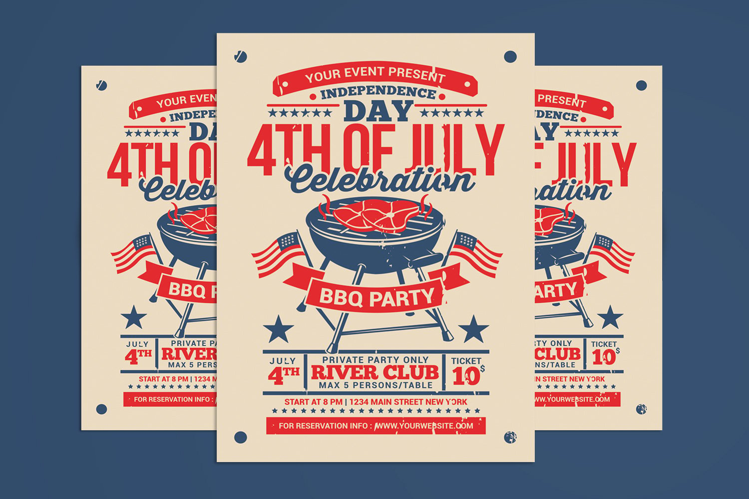 4th of July BBQ Party Celebration Poster