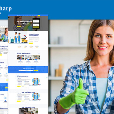 Cleaning Commercial Responsive Website Templates 103907