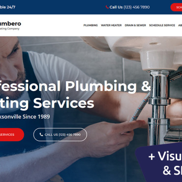 Plumbers Rooter Moto CMS 3 Templates 103914