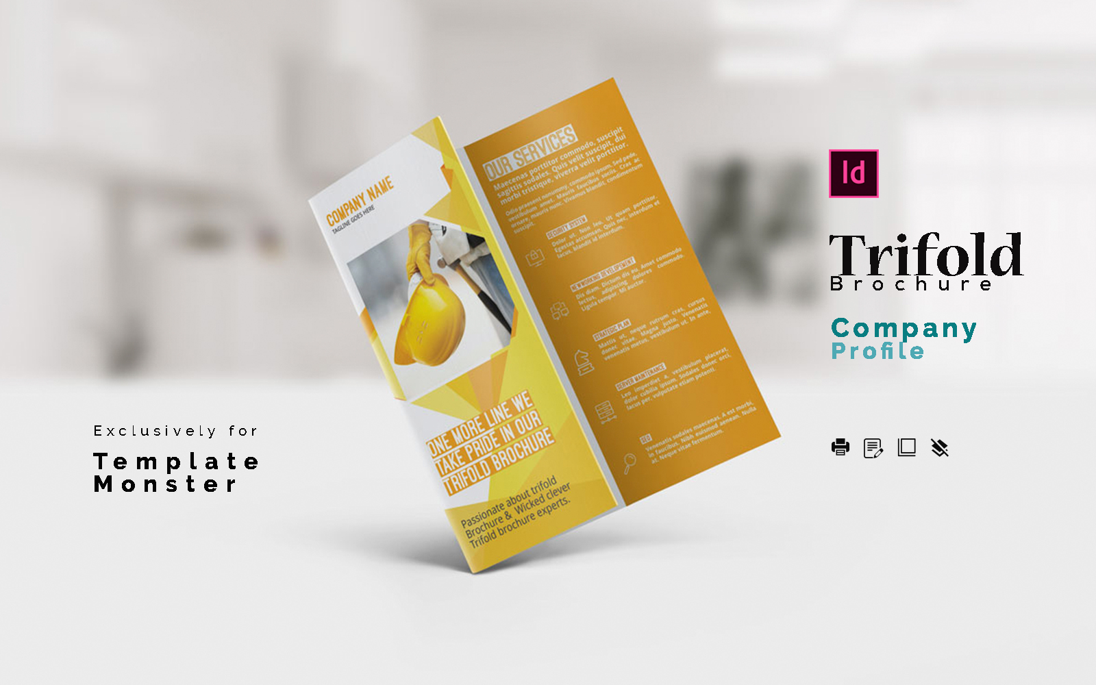 Indesign  Corporate Identity Trifold Brochure