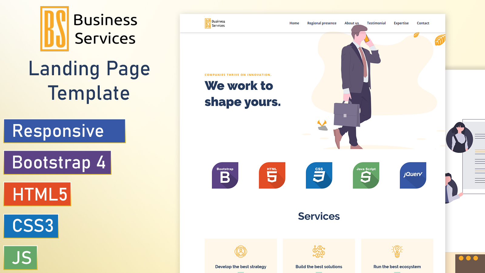 BusinessService - Bootstrap 4 Landing Page Template