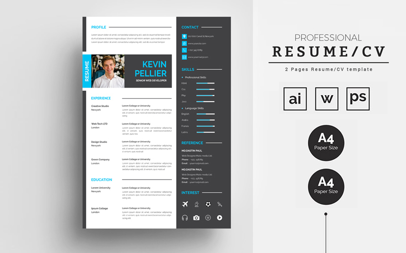 Cover Letter and Modern Resume Template
