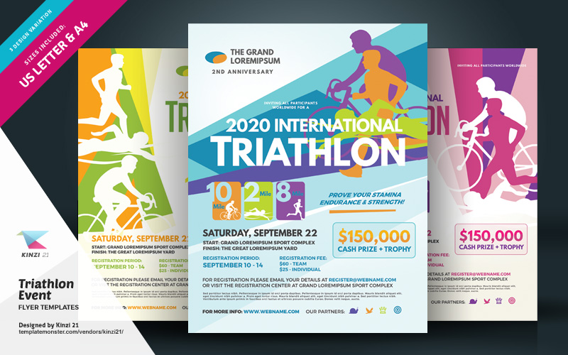 Triathlon Event Flyer - Corporate Identity Template