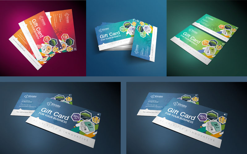 Multi Color Gift Card - Corporate Identity Template