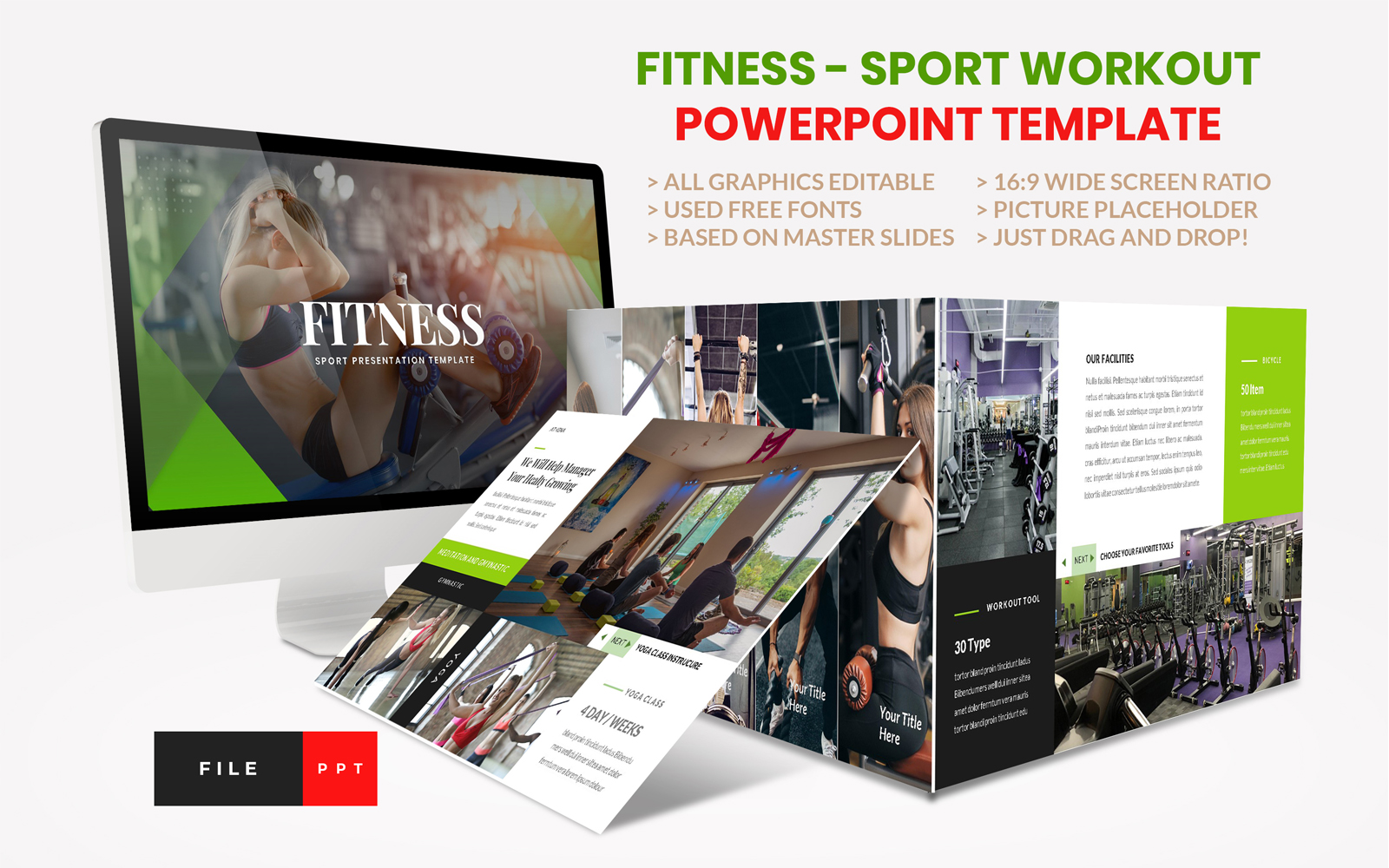 Sport - Fitness Business Workout PowerPoint template