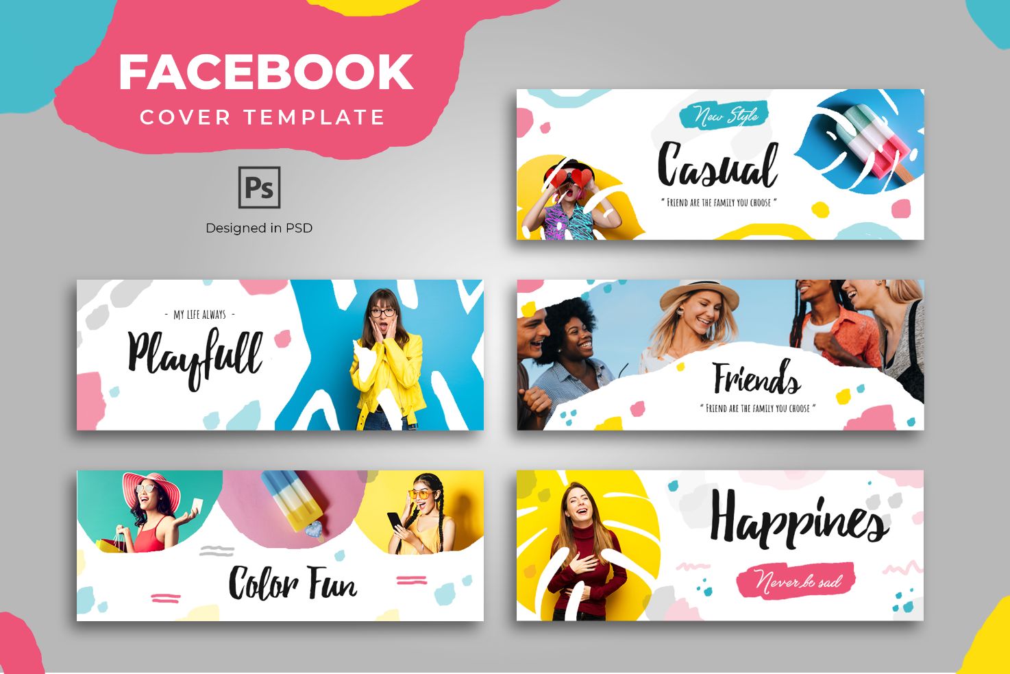Trendy and Fun Facebook Cover Template