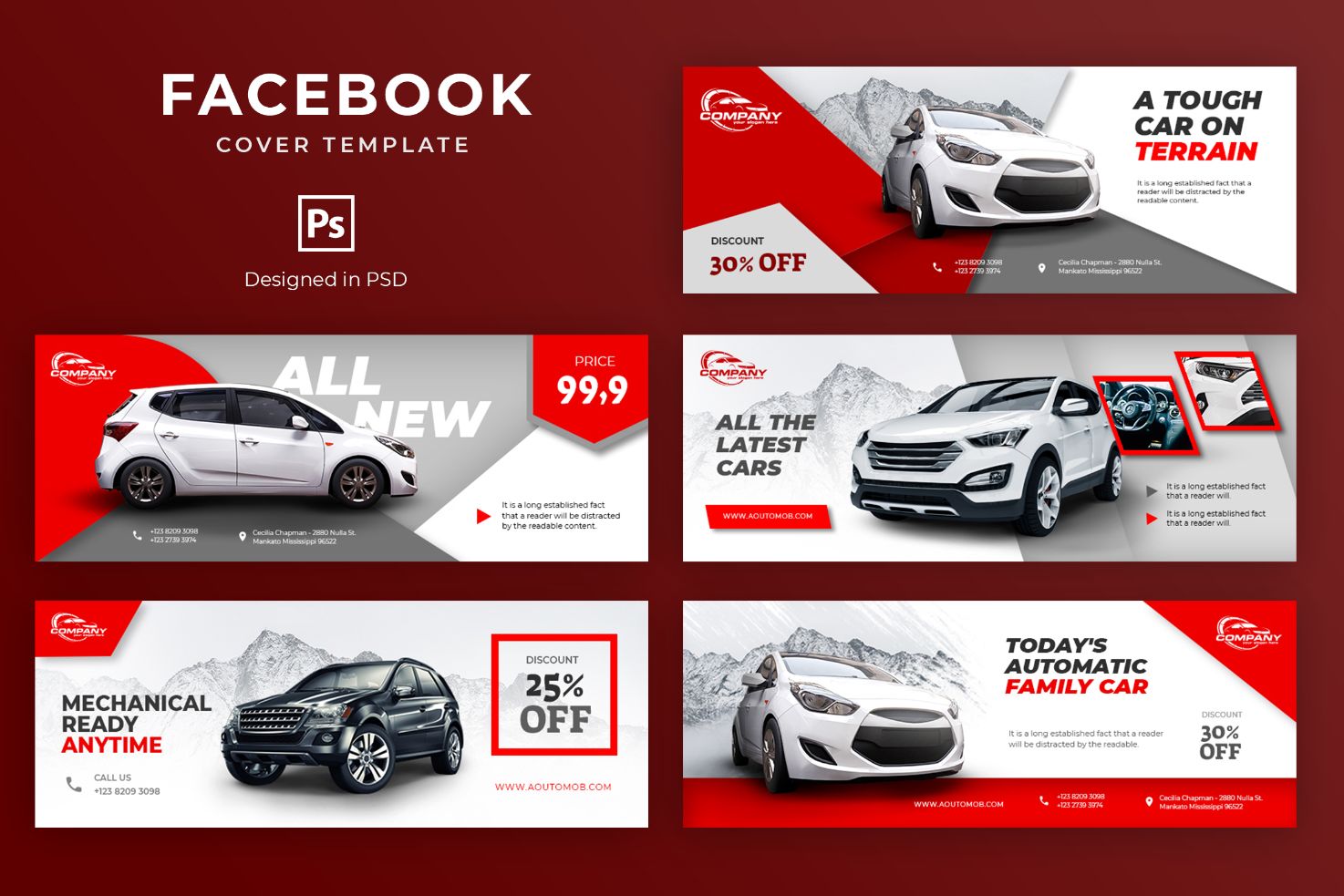 Modern Car Showroom Facebook Cover Template