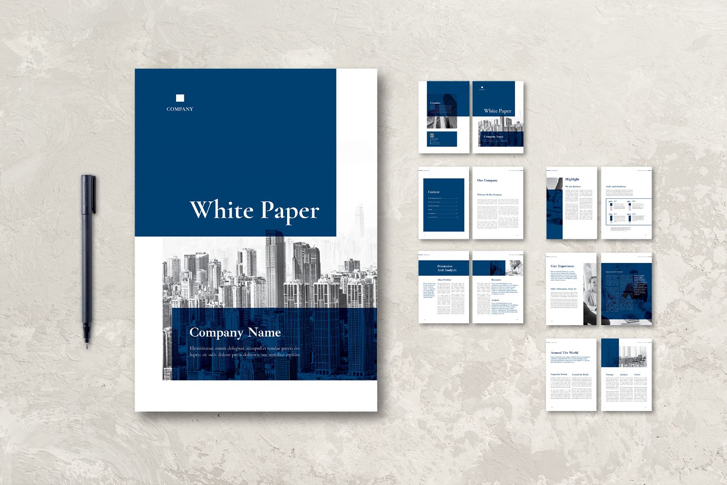 Whitepaper Report - Blue and White Theme with Transparency