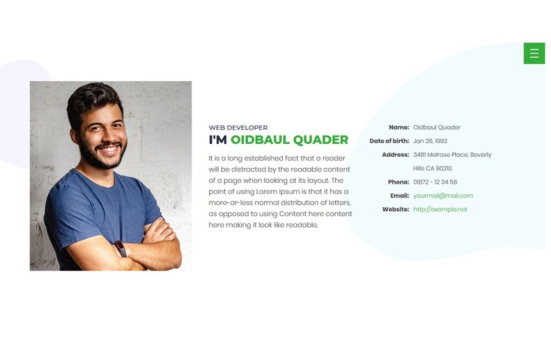 Quader - Personal Portfolio Website Template