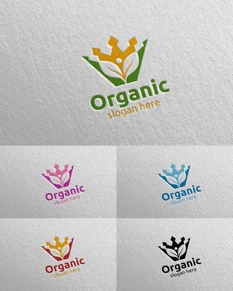 King Natural and Organic design Concept 9 Logo Template