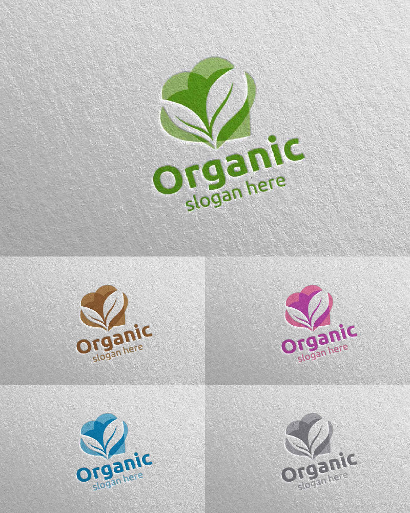 Love Natural and Organic design Concept 10 Logo Template