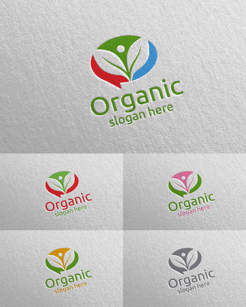 Chat or Blog Natural  Organic design Concept 12 Logo Template