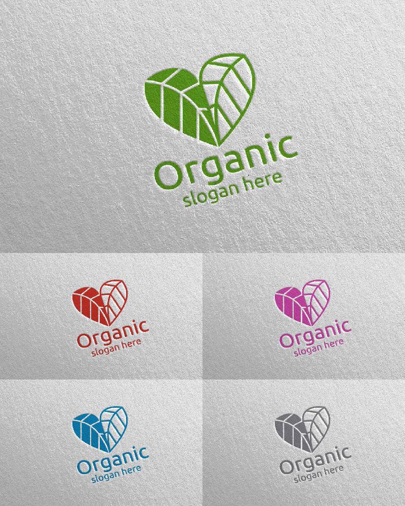 Love Natural and Organic design Concept 36 Logo Template
