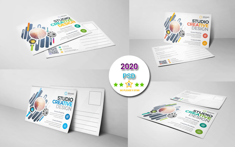 Multi Color Postcard - Corporate Identity Template