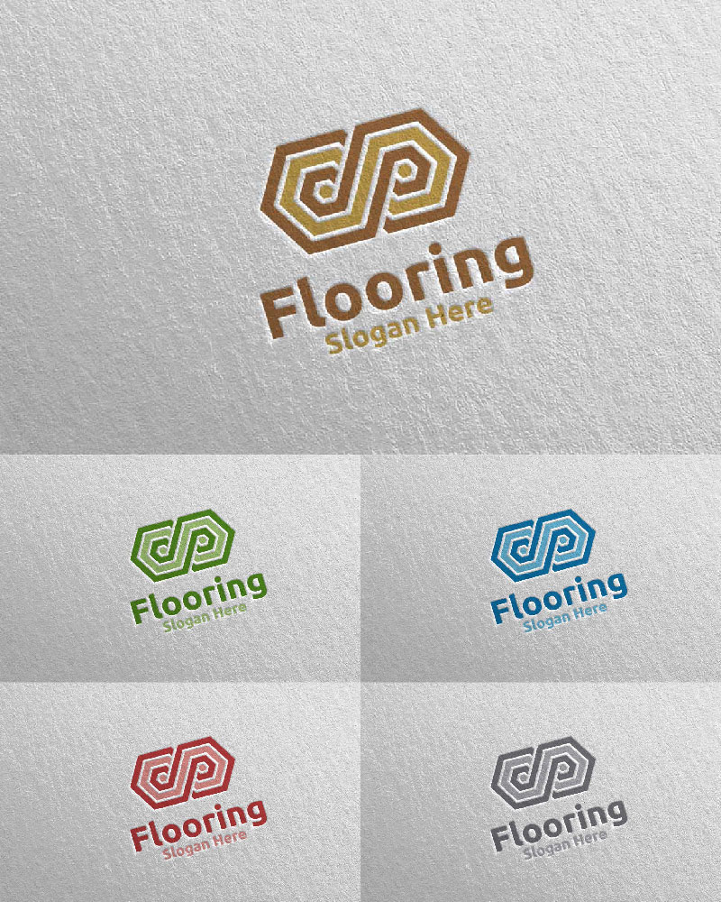 Flooring Parquet Wooden Design 1 Logo Template