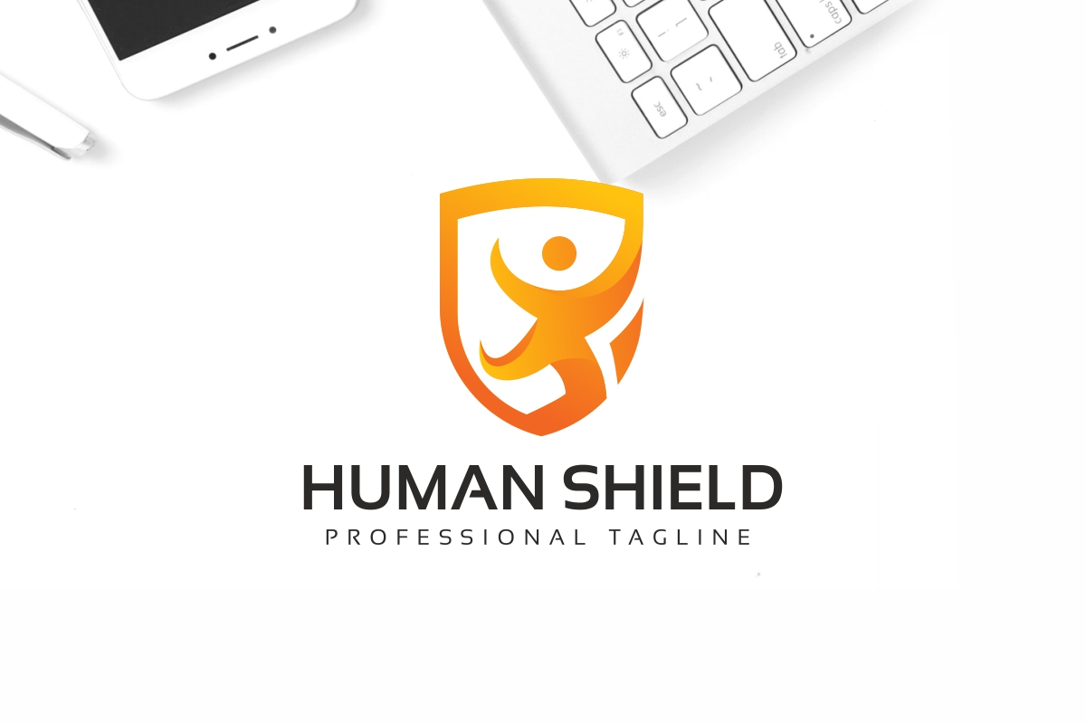 Human Shield Health Logo Template