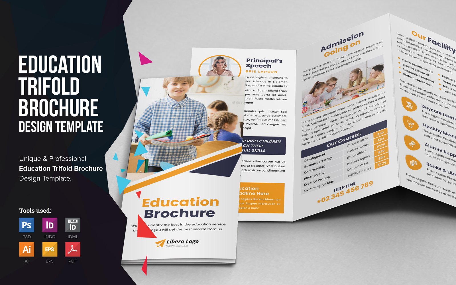 Aroni - Education School Trifold Brochure - Corporate Identity Template