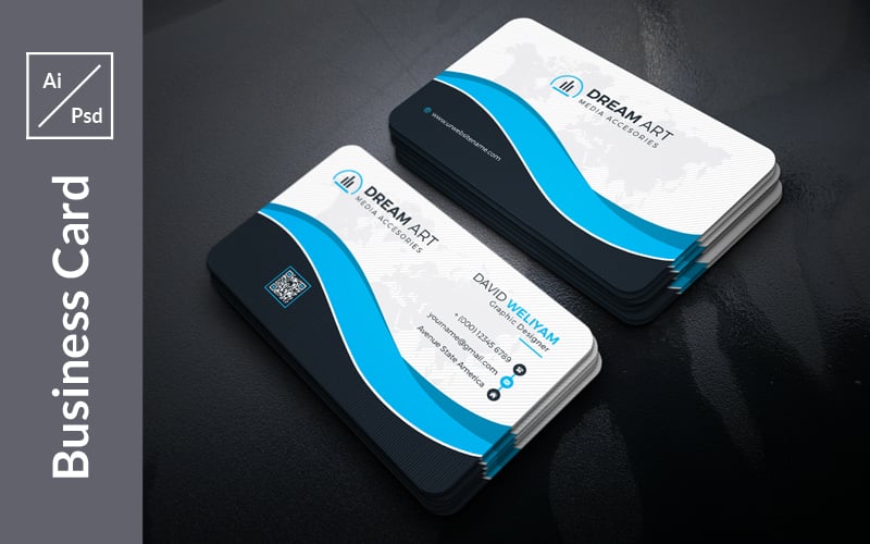 David Simple Business Card - Corporate Identity Template