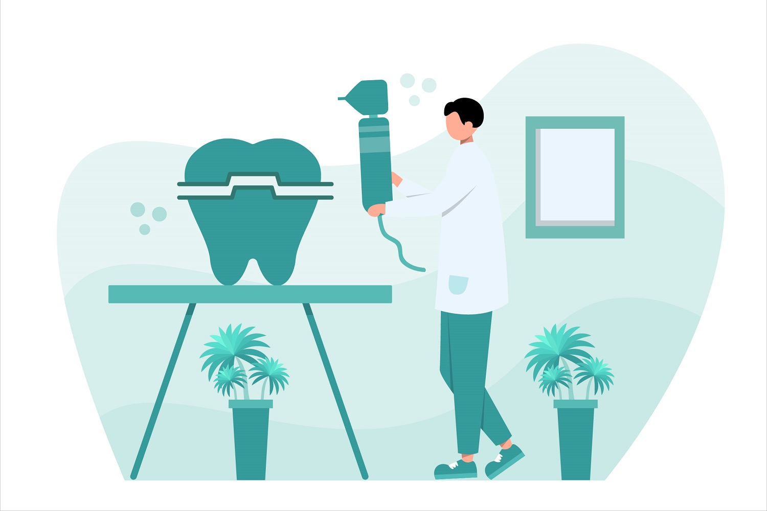 Dental Health Flat Illustration - Vector Image