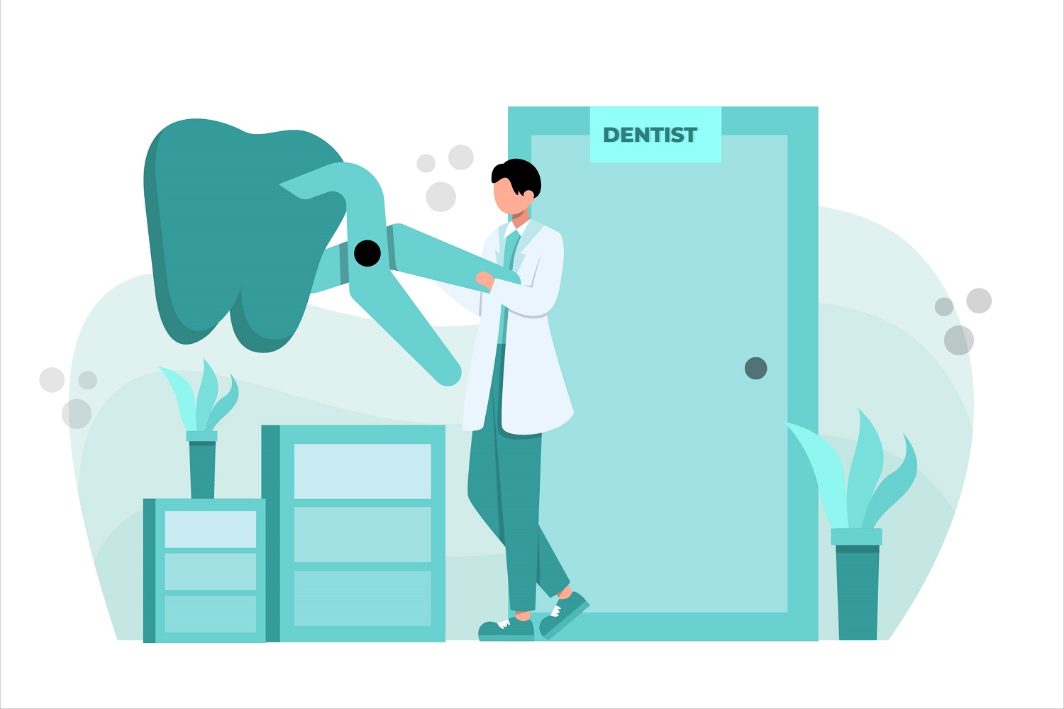 Dental Care Flat Design Illustration - Vector Image