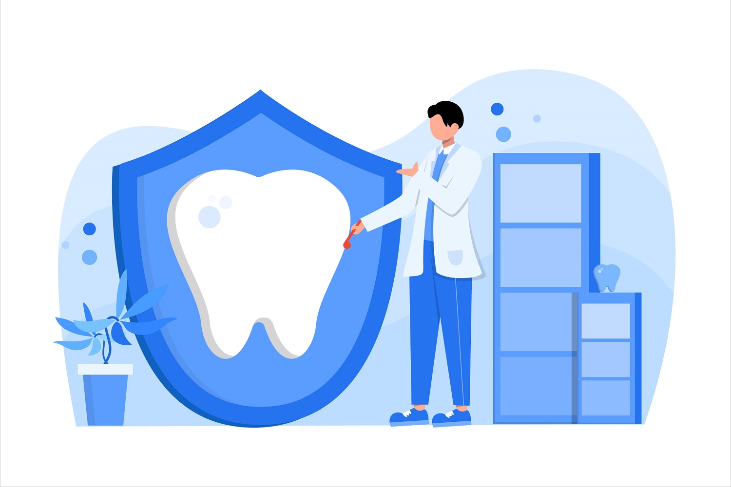 Dental Care Flat Illustration - Vector Image