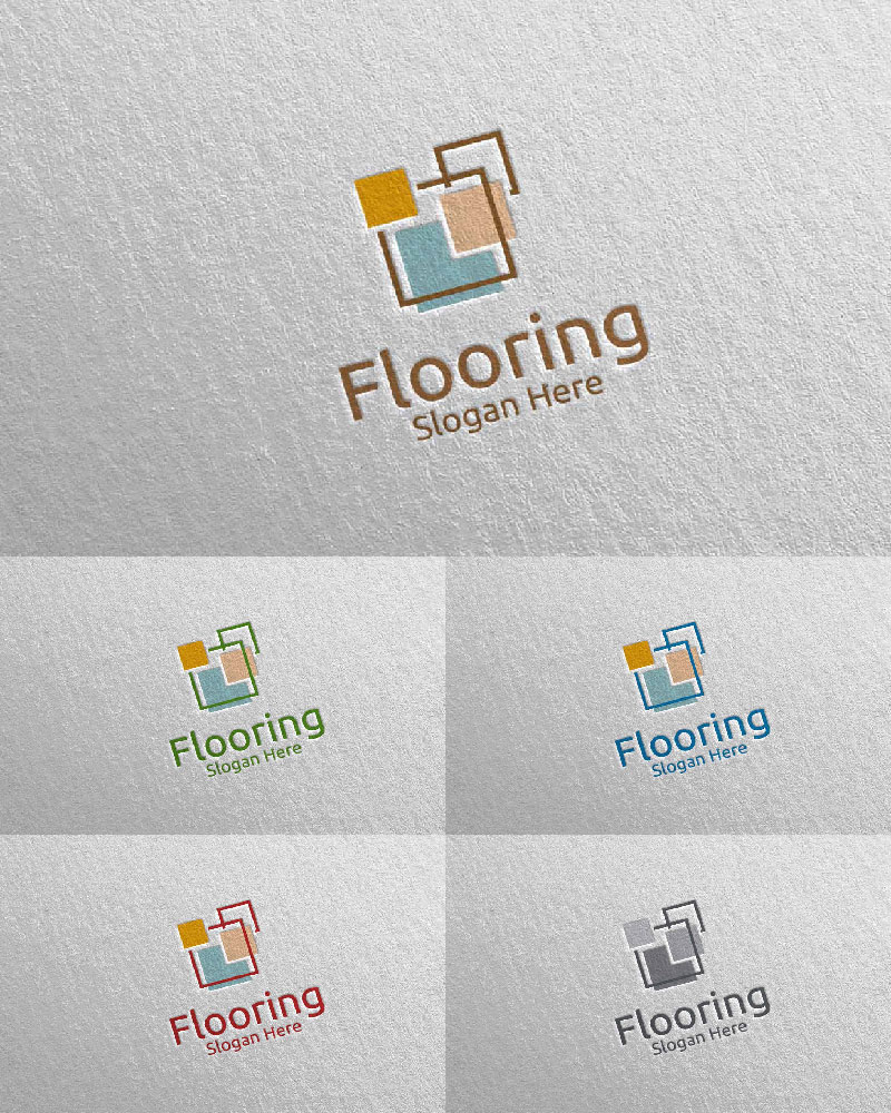 Flooring Parquet Wooden 6 Logo Template