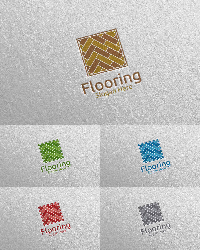 Flooring Parquet Wooden 9 Logo Template