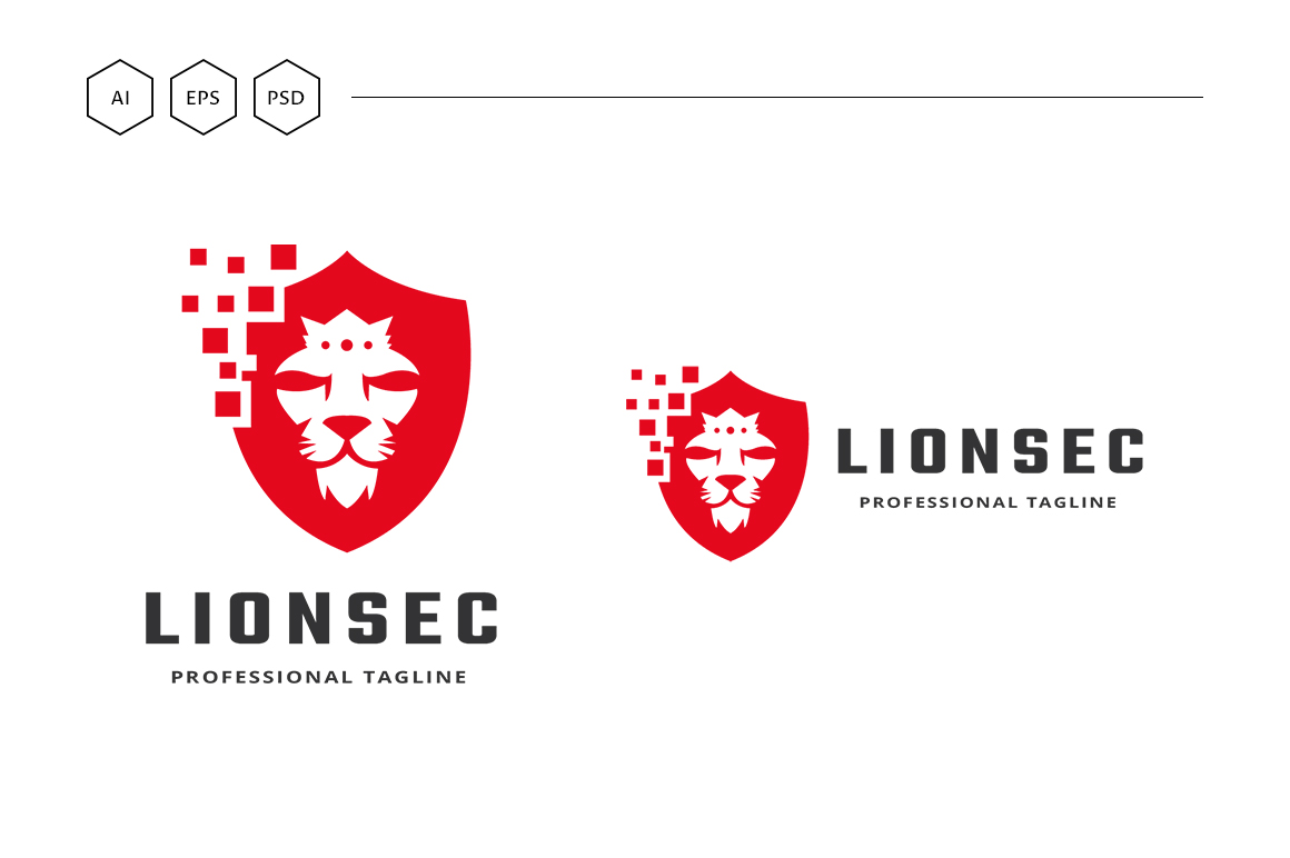 Lion Secure Logo Template