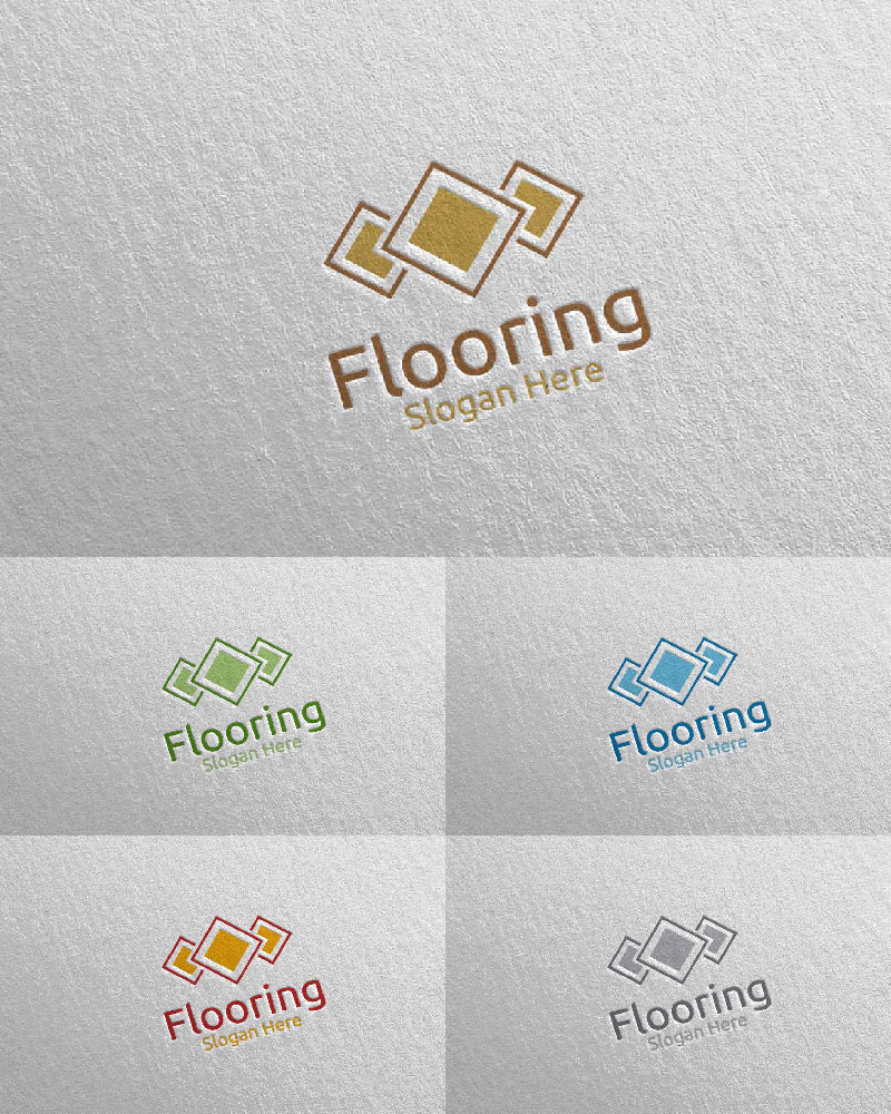 Flooring Parquet Wooden 5 Logo Template